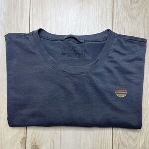 Marine Layer Men's Air Crew Graphic Tee Gray Size Large Stretch Logo Performance